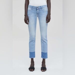 Closed Starlet Low Rise Straight Jeans Light Wash Stretch Cropped Made Italy 26